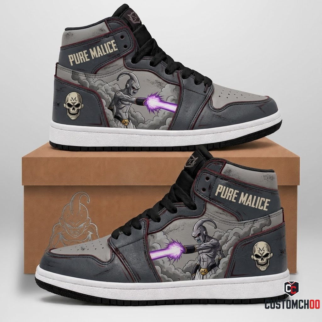 Majin Buu Anime Canvas High Top Sneakers - 06. Evil Grey Buu