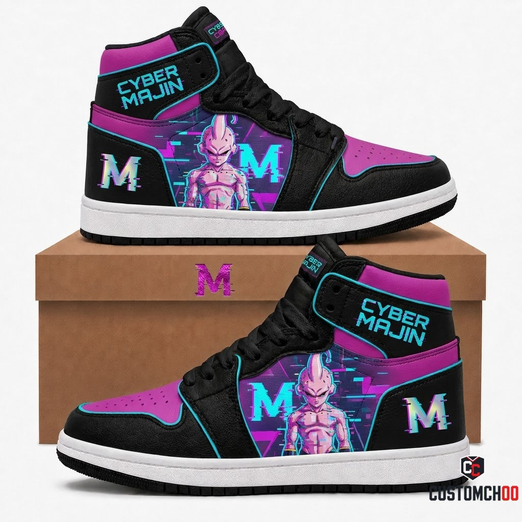 Majin Buu Anime Canvas High Top Sneakers - 08. Cyber Majin Tech
