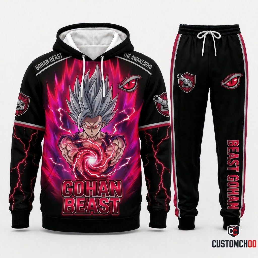 Gohan SSJ2 & Beast Anime Tracksuit Set - Hoodie & Jogger Pants - 02. Beast Gohan