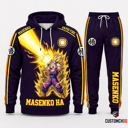 Gohan SSJ2 & Beast Anime Tracksuit Set - Hoodie & Jogger Pants - 08. Masenko Rush