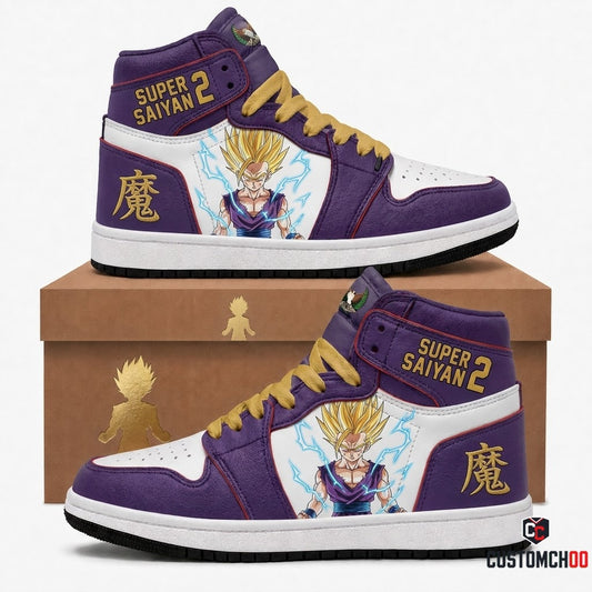 Gohan SSJ2 & Beast Anime Canvas High Top Sneakers - 01. SSJ2 Cell Awakening