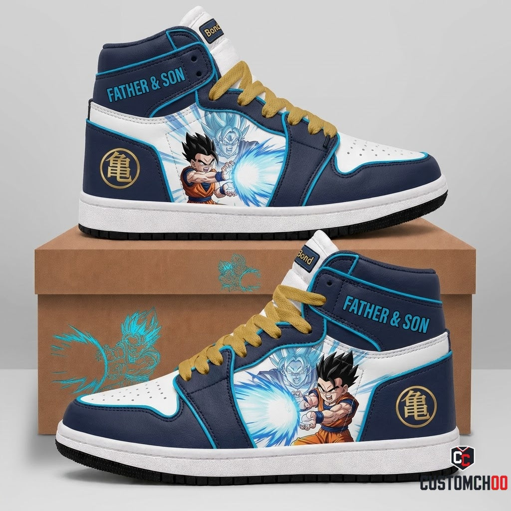 Gohan SSJ2 & Beast Anime Canvas High Top Sneakers - 04. Father Son Kamehameha
