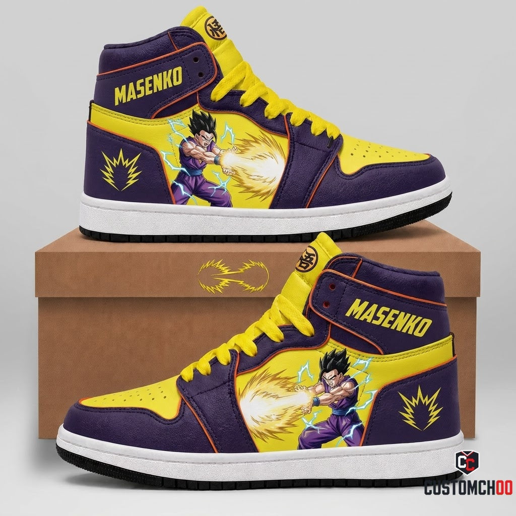 Gohan SSJ2 & Beast Anime Canvas High Top Sneakers - 08. Masenko Rush