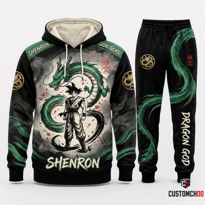 Son Goku Ultra Instinct Anime Tracksuit Set - Hoodie & Jogger Pants - 06. Sumie Dragon