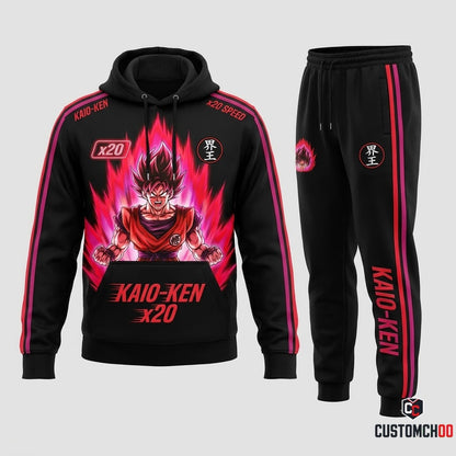 Son Goku Ultra Instinct Anime Tracksuit Set - Hoodie & Jogger Pants - 07. Kaioken Rush