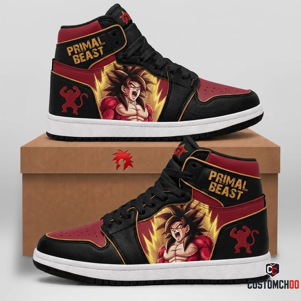 Son Goku Ultra Instinct Anime Canvas High Top Sneakers - 04. SSJ4 Primal Beast