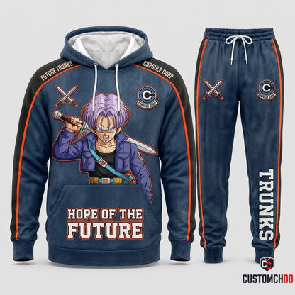 Future Trunks Sword Anime Tracksuit Set - Hoodie & Jogger Pants - 01. Capsule Denim Sword