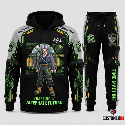Future Trunks Sword Anime Tracksuit Set - Hoodie & Jogger Pants - 04. Time Machine Tech