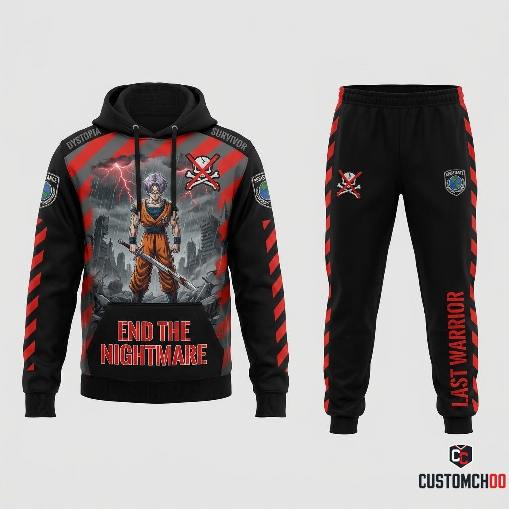 Future Trunks Sword Anime Tracksuit Set - Hoodie & Jogger Pants - 07. Dystopian Future