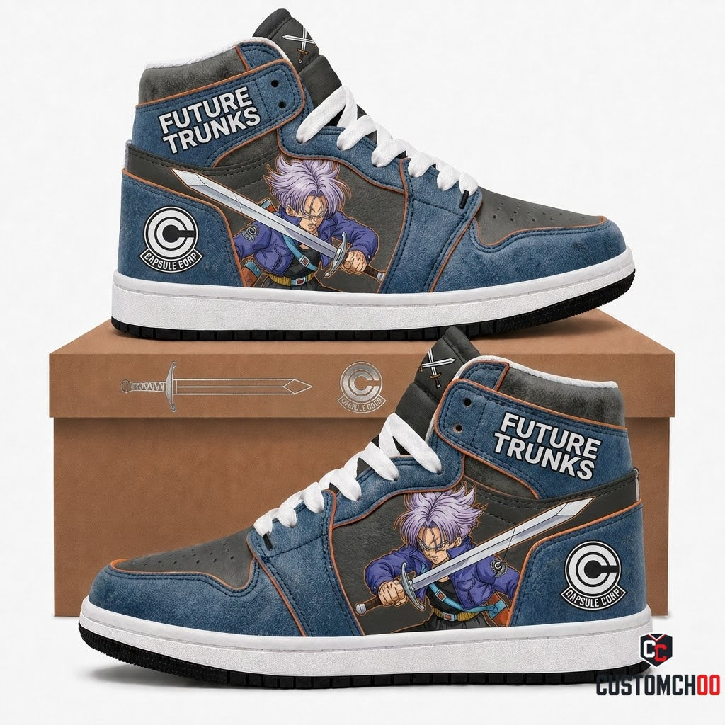 Future Trunks Sword Anime Canvas High Top Sneakers - 01. Capsule Denim Sword