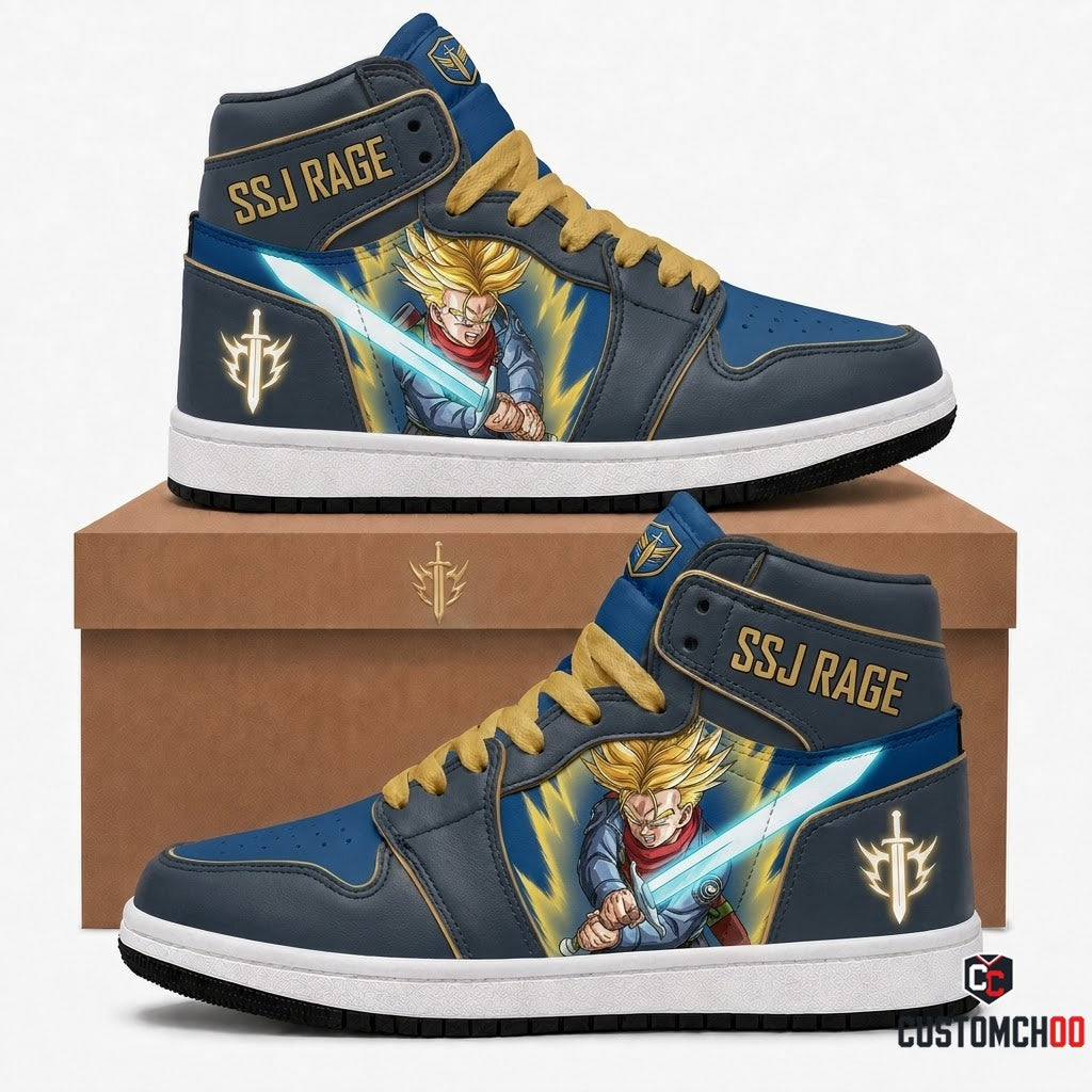 Future Trunks Sword Anime Canvas High Top Sneakers - 02. SSJ Rage