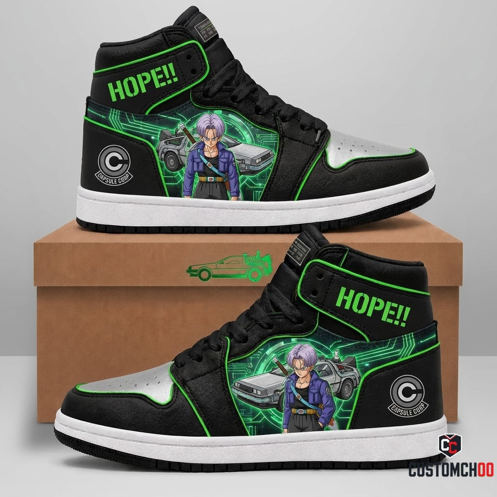 Future Trunks Sword Anime Canvas High Top Sneakers - 04. Time Machine Tech