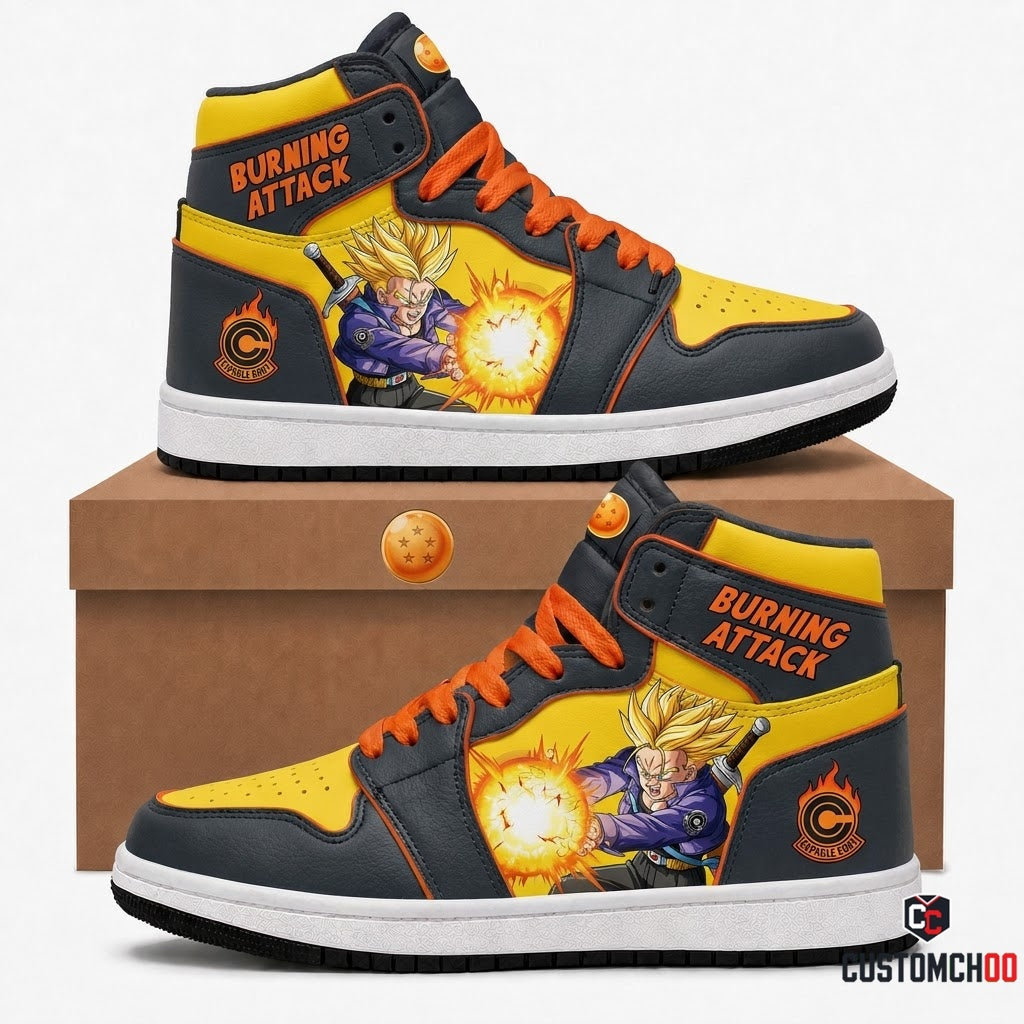 Future Trunks Sword Anime Canvas High Top Sneakers - 06. Burning Attack