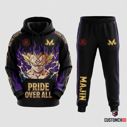 Vegeta Saiyan Prince Anime Tracksuit Set - Hoodie & Jogger Pants - 02. Majin Vegeta