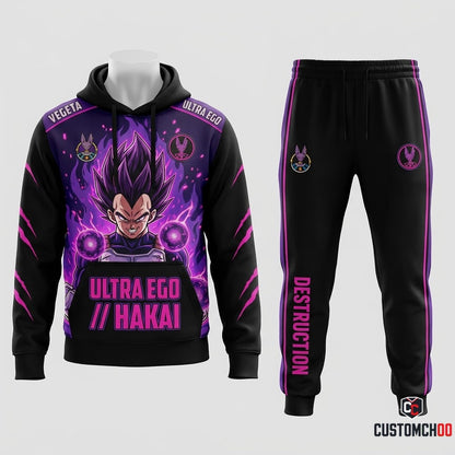 Vegeta Saiyan Prince Anime Tracksuit Set - Hoodie & Jogger Pants - 03. Ultra Ego
