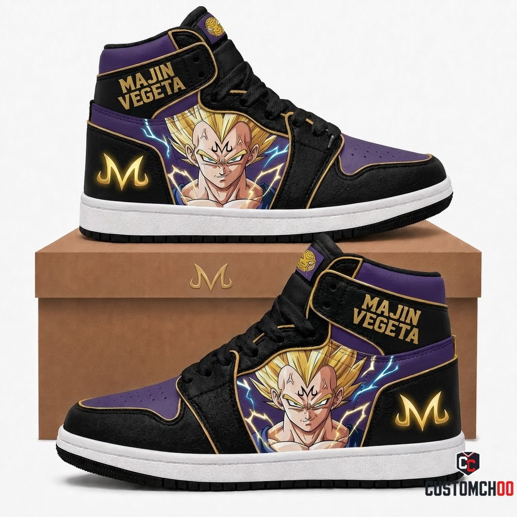 Vegeta Saiyan Prince Anime Canvas High Top Sneakers - 02. Majin Vegeta