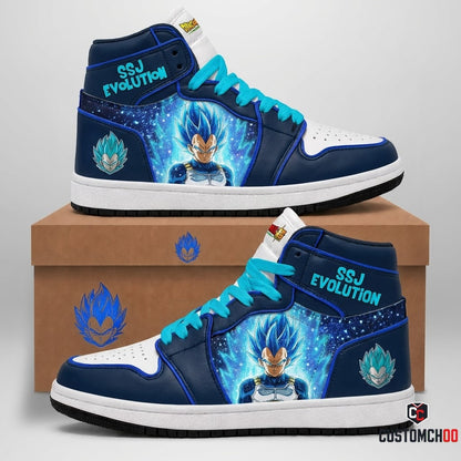Vegeta Saiyan Prince Anime Canvas High Top Sneakers - 04. SSJ Blue Evolution