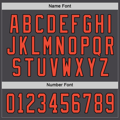 Custom Steel Gray Orange-Black Hockey Jersey