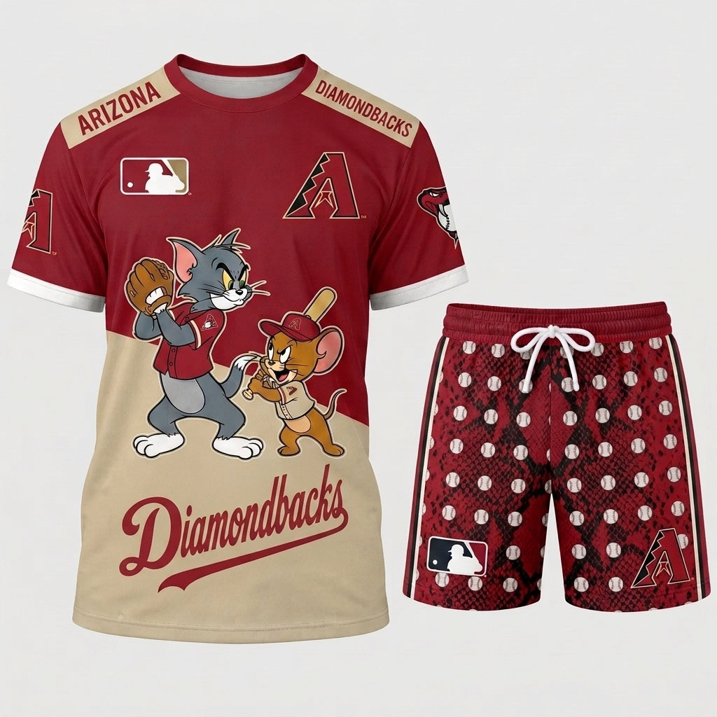 All USA Baseball Teams Inspired Fan Set, Graphic T-Shirt And Shorts Combo Outfit