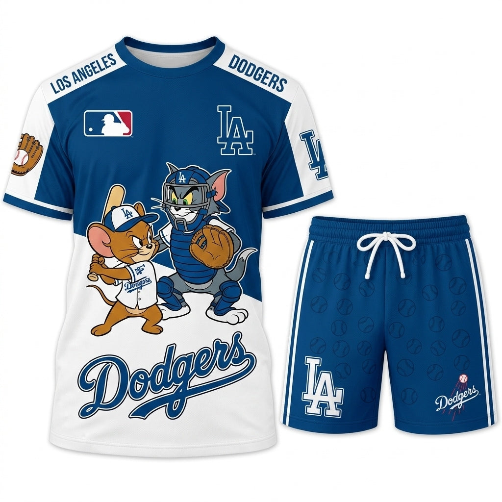 All USA Baseball Teams Inspired Fan Set, Graphic T-Shirt And Shorts Combo Outfit