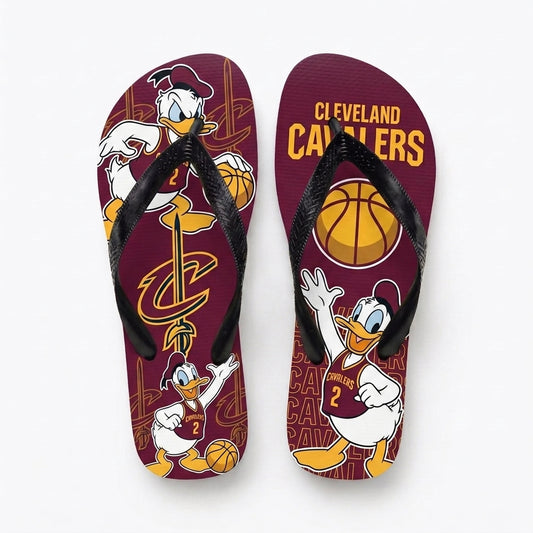 Cartoon Duck Basketball Flip Flops, Sport Fan Sandals | 30 Teams Available