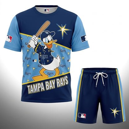 Cartoon Duck Baseball Fan T-Shirt And Shorts Set, Sport Outfit Combo | 30 Teams Available