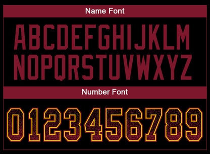 Custom Black Crimson-Yellow Drift Fashion Football Jersey