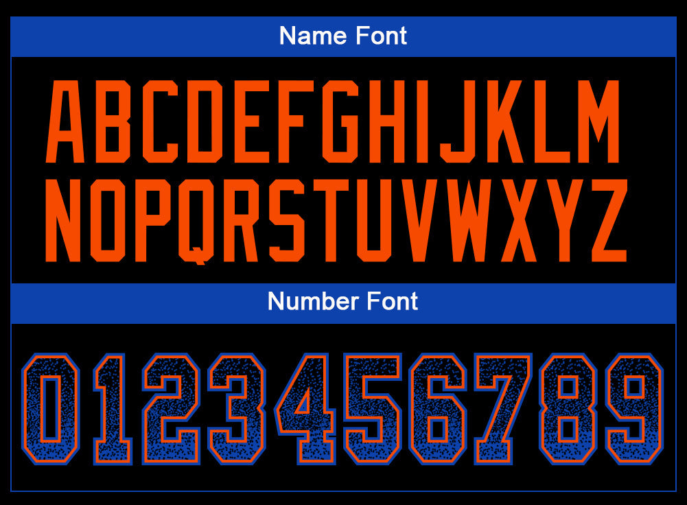 Custom Black Thunder Blue-Orange Drift Fashion Football Jersey