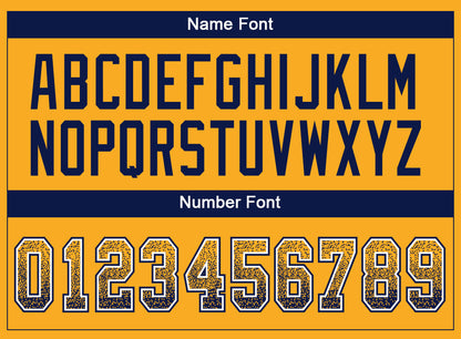 Custom Gold Navy-White Drift Fashion Football Jersey