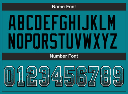 Custom Teal Black-White Drift Fashion Football Jersey