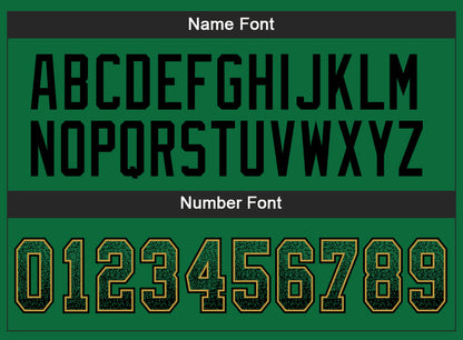 Custom Kelly Green Black-Old Gold Drift Fashion Football Jersey