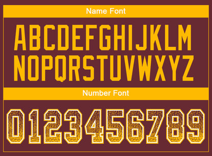Custom Burgundy Gold-White Drift Fashion Football Jersey