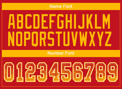 Custom Red Gold-White Drift Fashion Football Jersey