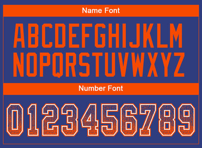 Custom Royal Orange-White Drift Fashion Football Jersey