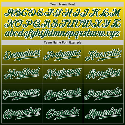 Custom Yellow Green-White Authentic Fade Fashion Baseball Jersey