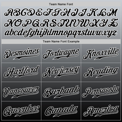 Custom Gray Black-White Authentic Fade Fashion Baseball Jersey