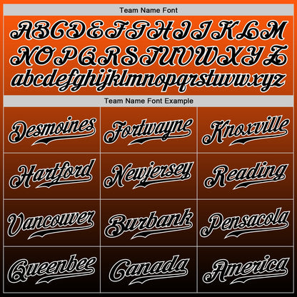 Custom Orange Black-White Authentic Fade Fashion Baseball Jersey