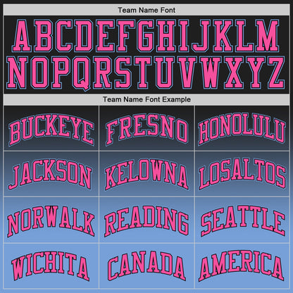 Custom Black Pink-Light Blue Authentic Fade Fashion Basketball Jersey