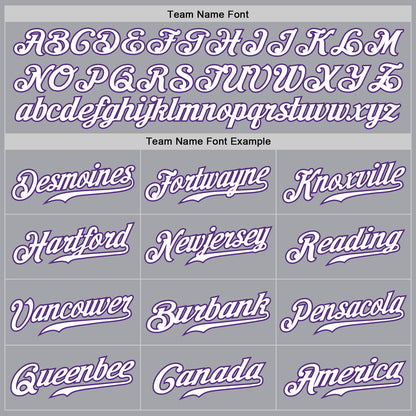 Custom Gray White-Purple Authentic Fade Fashion Baseball Jersey