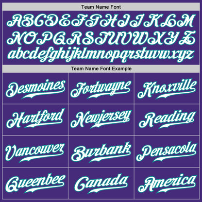 Custom Purple White-Teal Authentic Fade Fashion Baseball Jersey