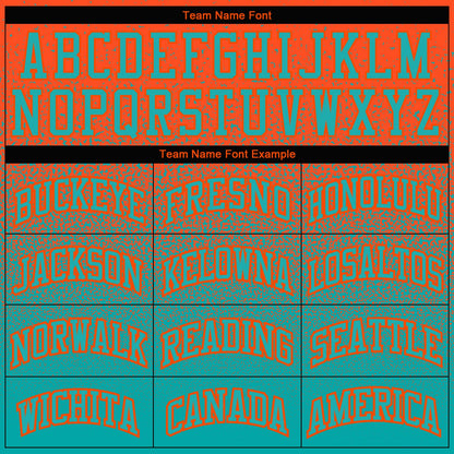 Custom Stitched Orange Aqua Fade Fashion Sports Pullover Sweatshirt Hoodie