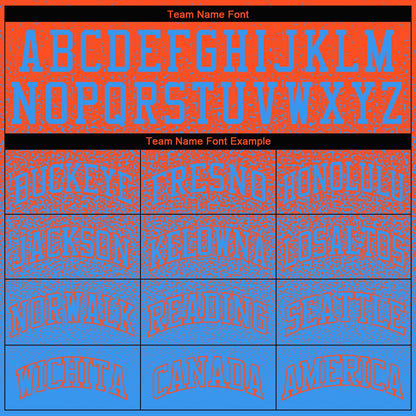 Custom Stitched Orange Powder Blue Fade Fashion Sports Pullover Sweatshirt Hoodie