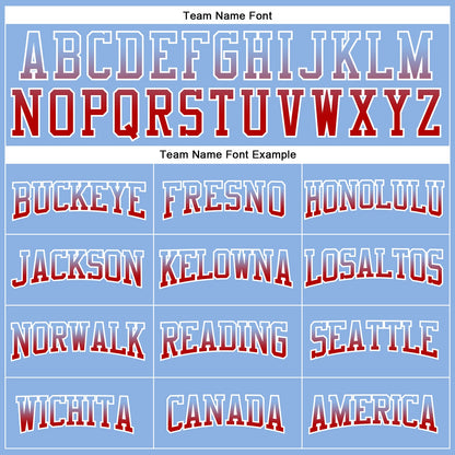 Custom Stitched Light Blue Red-White Fade Fashion Arrow Sports Pullover Sweatshirt Hoodie
