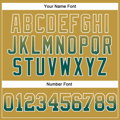 Custom Stitched Old Gold Midnight Green-White Fade Fashion Arrow Sports Pullover Sweatshirt Hoodie