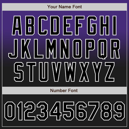 Custom Purple Black-White Authentic Fade Fashion Baseball Jersey