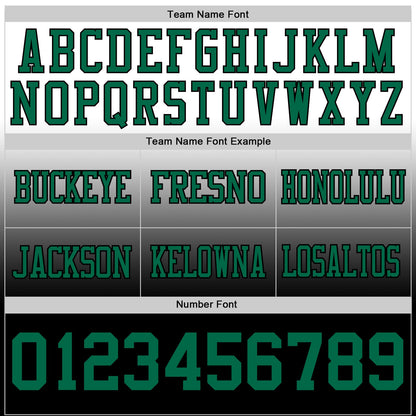 Custom White Kelly Green-Black Authentic Fade Fashion Football Jersey
