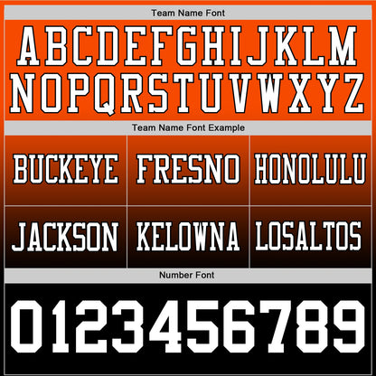 Custom Orange White-Black Authentic Fade Fashion Football Jersey