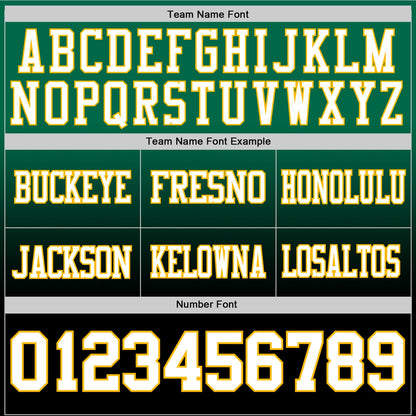Custom Kelly Green White Black-Gold Authentic Fade Fashion Football Jersey