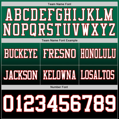 Custom Kelly Green White Black-Red Authentic Fade Fashion Football Jersey