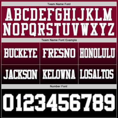 Custom Maroon White Black-Gray Authentic Fade Fashion Football Jersey